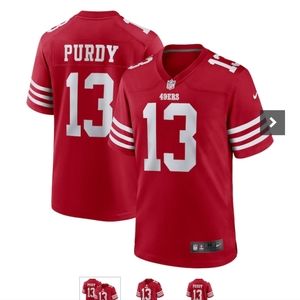 Men's San Francisco 49ers Brock Purdy Nike Scarlet Game Player Jersey.